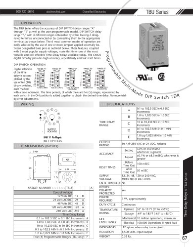 Marsh Bellofram Diversified Electronics Division TBU Series Programmable Multi-Mode DIP Switch TDR