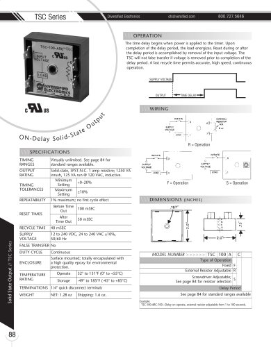 Marsh Bellofram Diversified Electronics Division TSC Series ON-Delay Solid-State Output