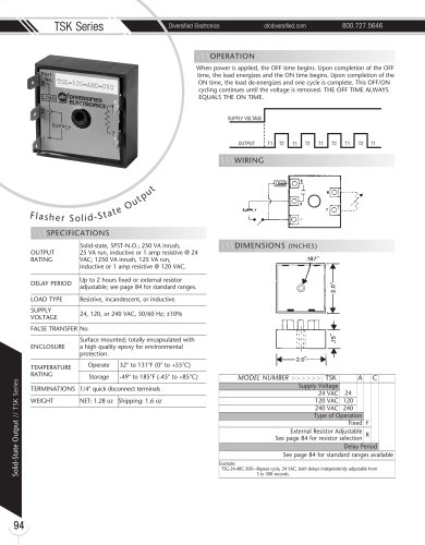 Marsh Bellofram Diversified Electronics Division TSK Series Flasher Solid-State Output