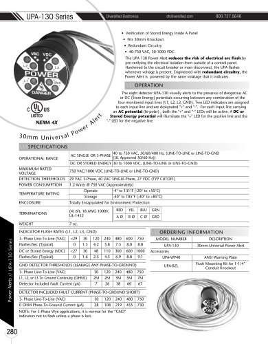 Marsh Bellofram Diversified Electronics Division UPA-130 Series 30mm Universal Power Alert