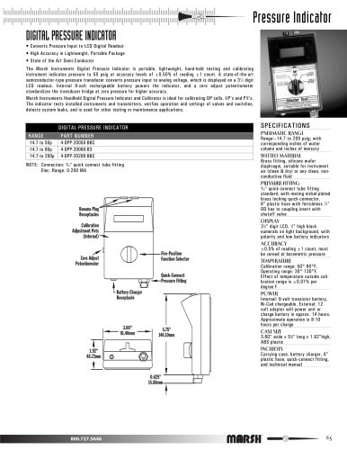 Marsh Bellofram - Marsh Division - Digital Pressure Indicators