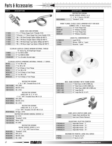 Marsh Bellofram - Marsh Division - Gauge Parts and Accessories