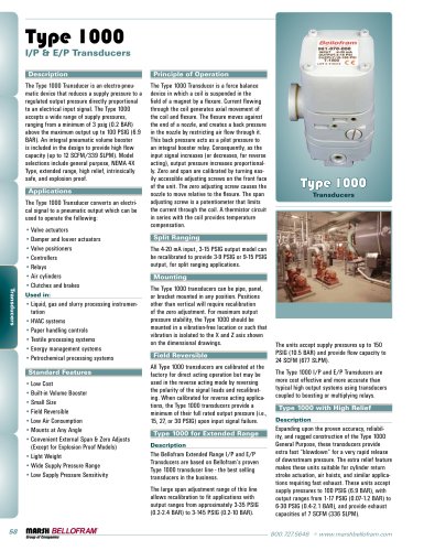 Marsh Bellofram PCD Division Type 1000 Transducers