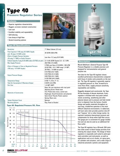 Marsh Bellofram PCD Division Type 40 Air Pressure Regulator Series