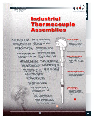 Marsh Bellofram Thermo-Couple Products Division Industrial Thermocouple Assemblies