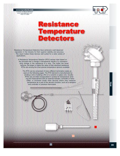 Marsh Bellofram Thermo-Couple Products Division Resistance Temperature Detectors