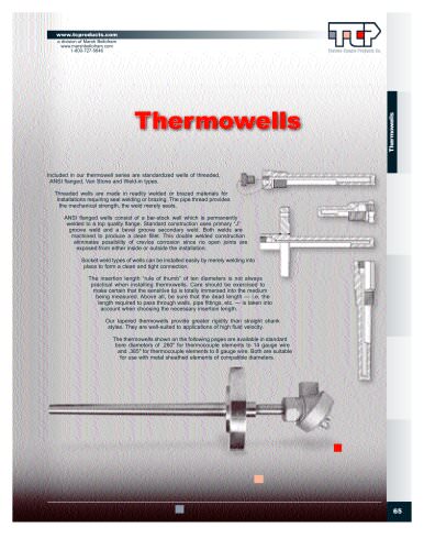 Marsh Bellofram Thermo-Couple Products Division Thermowells Brochure