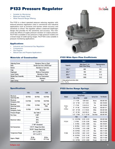 P133 Pressure Regulator