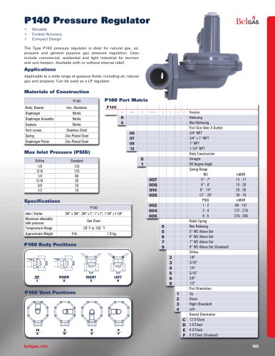 P140 Pressure Regulator