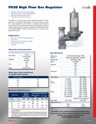 P630 High Flow Gas Regulator