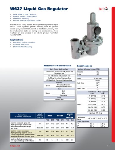 W627 Liquid Gas Regulator