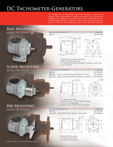 WESTCON AC Tachometer Generators