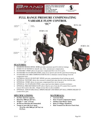 FC 0-30 gpm (0-114 lpm)