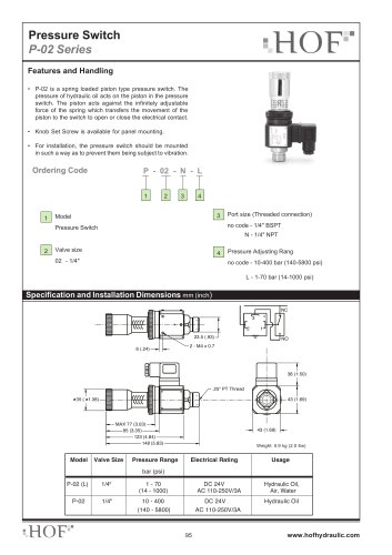 Pressure Switch P-02 series