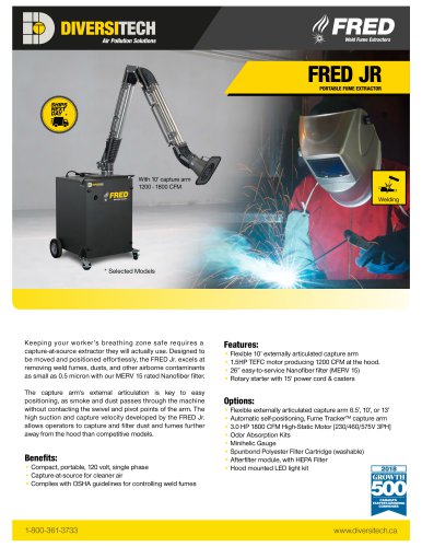 FRED JR Portable Fume Extractor Brochure