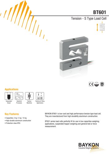 Baykon BT601 Tension - S Type Load Cell