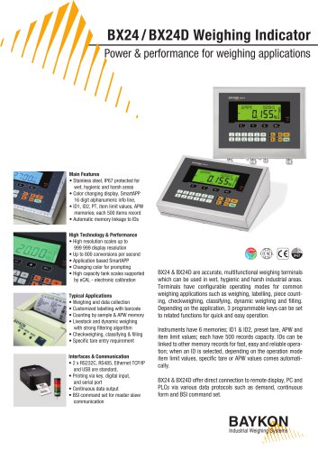 Baykon BX24 / BX24D Weighing Indicator