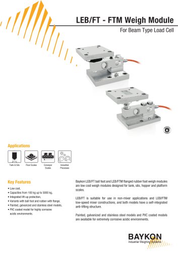 Baykon LEB / FT-FTM Weigh Module for Beam Type