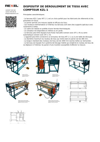 DISPOSITIF DE DÉROULEMENT DE TISSU AVEC COMPTEUR KZL-1