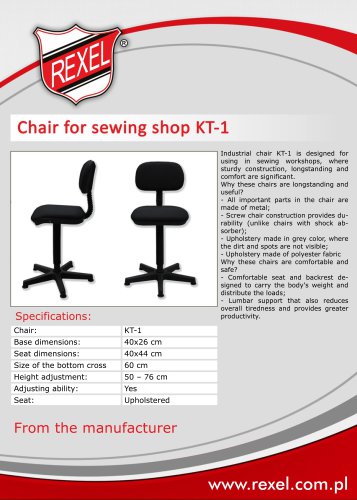 Industrial chairs REXEL for sewing factories