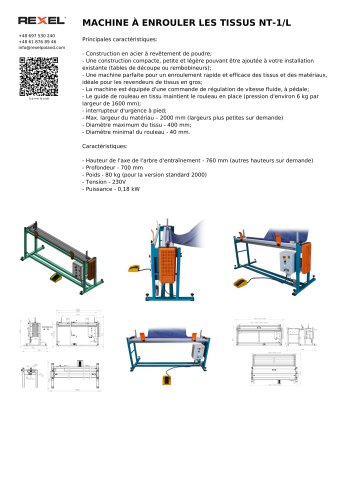 MACHINE À ENROULER LES TISSUS NT-1/L