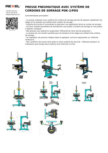 PRESSE PNEUMATIQUE AVEC SYSTÈME DE CORDONS DE SERRAGE PDK-2/PDS