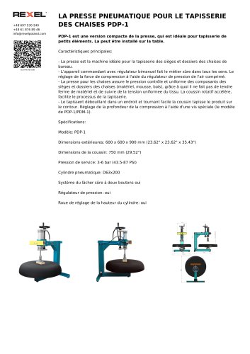 LA PRESSE PNEUMATIQUE POUR LE TAPISSERIE DES CHAISES PDP-1