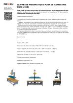 LA PRESSE PNEUMATIQUE POUR LE TAPISSERIE PDM-1 MINI (POUR LES BANC, LES TÊTES DE LIT)