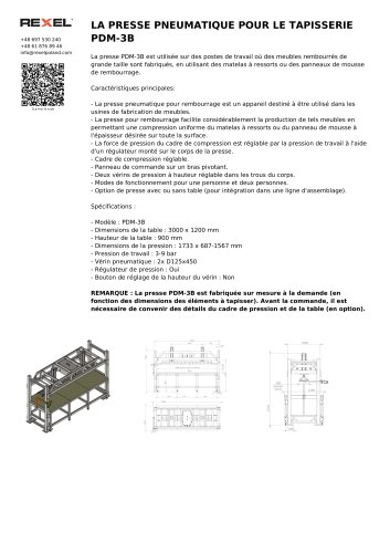 LA PRESSE PNEUMATIQUE POUR LE TAPISSERIE PDM-3B