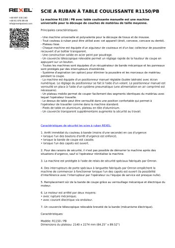 SCIE A RUBAN À TABLE COULISSANTE R1150/PB