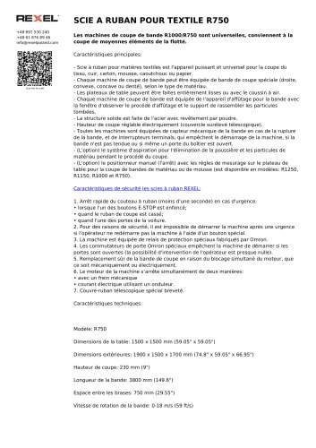 SCIE A RUBAN POUR TEXTILE R750