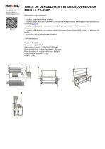 TABLE DE DÉROULEMENT ET DE DÉCOUPE DE LA FEUILLE K2-0597