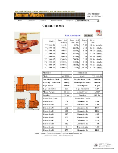 Capstan Winches VC 2000-26