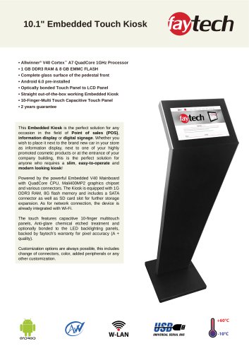 10.1" Embedded Touch Kiosk