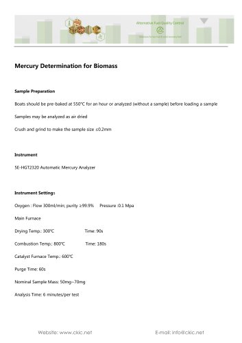 Mercury Determination for Biomass