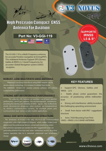 High Precision Compact GNSS Antenna For Aviation
