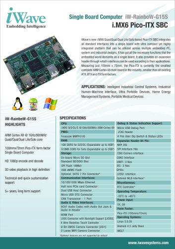 i.MX6 Pico ITX SBC