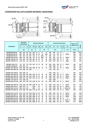 CORSSOVER ROLLER SLEWING BEARING (UNGEARED)