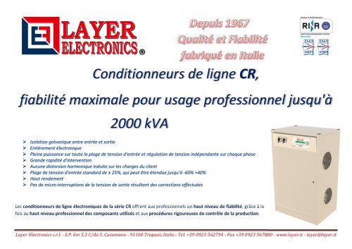 Conditionneurs de ligne série CR