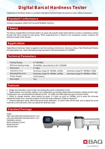 Digital Barcol Hardness Tester