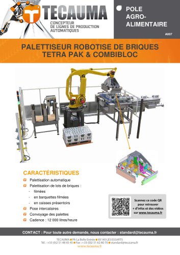 A007 Palettiseur robotisé de briques alimentaires