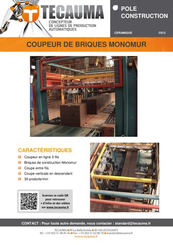 C012 Coupeur de briques isolantes Monomur