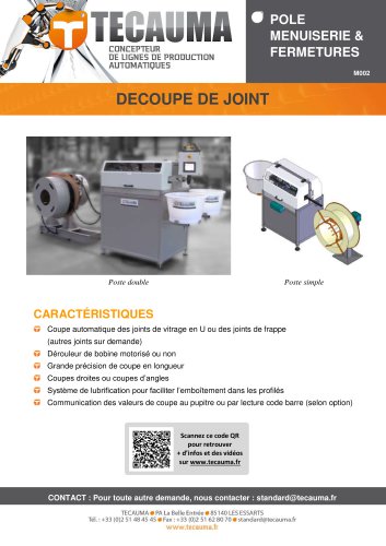 M002 Machine de coupe pour joints de menuiseries