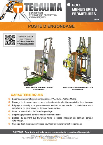 M004 Poste d'engondage de menuiseries