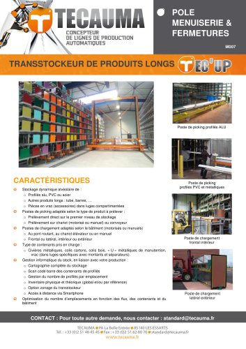 M007 Magasin de stockage automatique à transtockeur pour produits longs