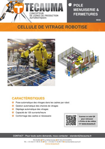 M008 Cellule robotisée automatique de pose pour vitrage