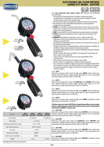 ELECTRONIC OIL FLOW METERS SERIES 4TT MARS - JUPITER