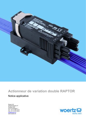 Base de donnée pour Raptor actionneurs de variation de lumière