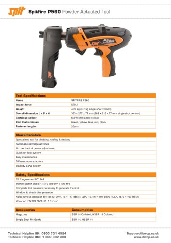 Spitfire P560 Powder Actuated Tool