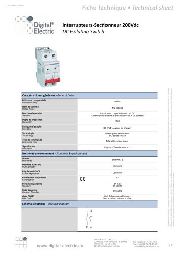 Interrupteurs-Sectionneur 200Vdc